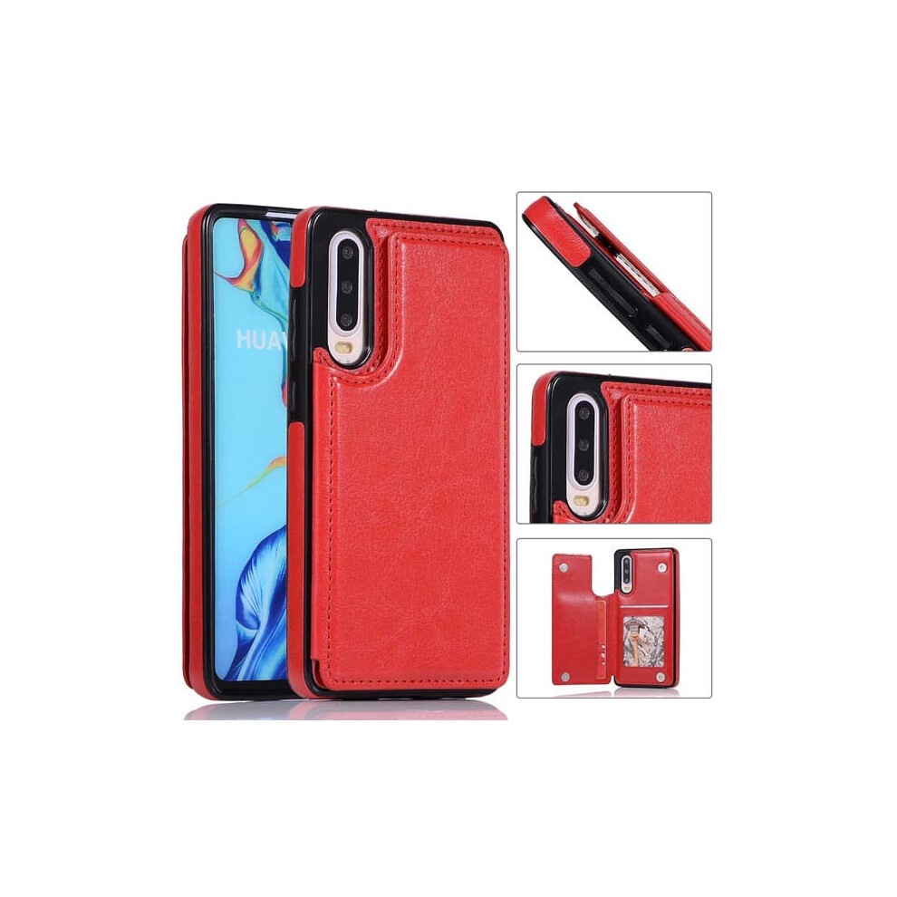 Huawei P30 Protective Case With Card Holder Red 962029727323