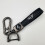 Leather key ring with silver metal hardware mini 1