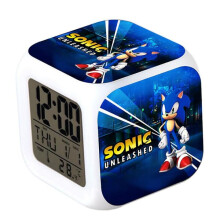 Sonic Digital Alarm Clock with 7-Color LED Night Light