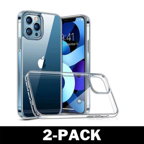 Capa transparente compatível com iPhone 15 Pro - TPU transparente (pacote com 2)