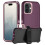 iPhone 16 detachable PC+TPU case with stand wine red pink 1