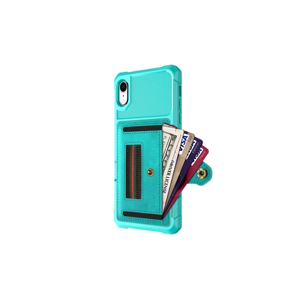Iphone Xr Smooth Shockproof Case With Card Holder Green 962029720133