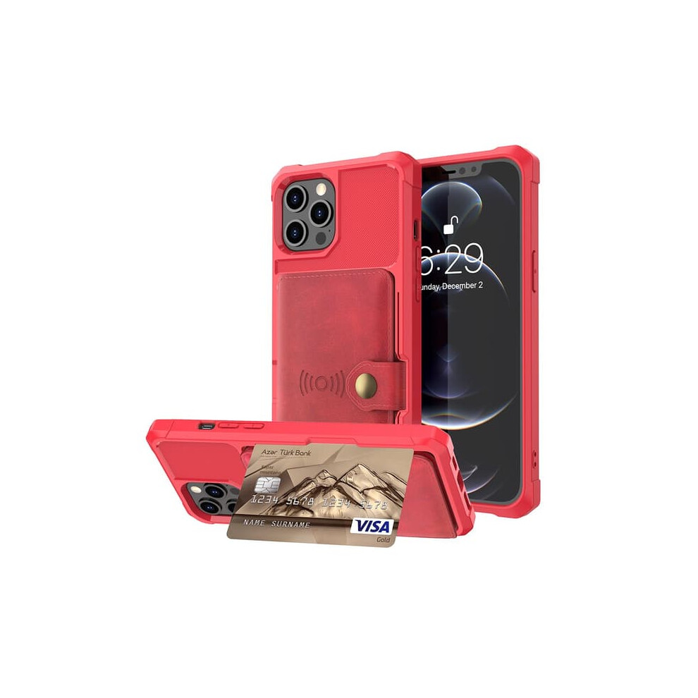 Iphone 13 Pro Max Case With Card Holder Red 962029727804