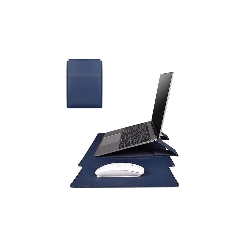 Laptop Bag Pu Leather Shockproof Cover Navy 15.6 Inch Blue 962029738336