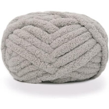 Chenille yarn for blankets supersoft grey jumbo