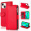 iPhone 15 Red wallet case with zipper 1