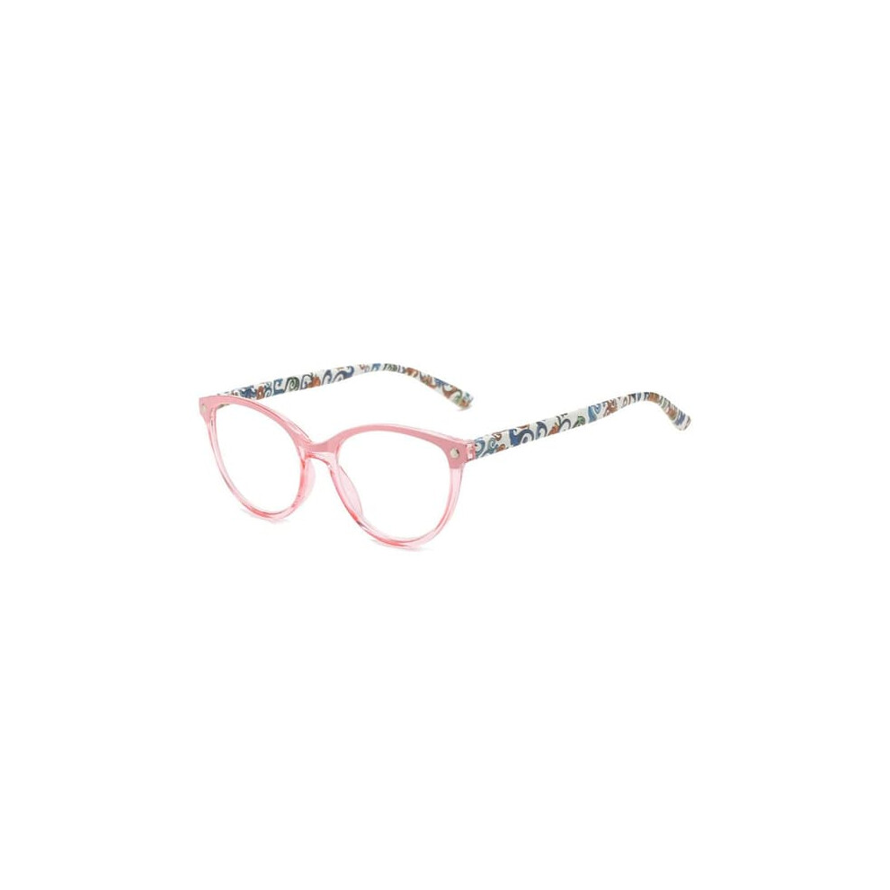 Anti- Round Reading Glasses Strength 400 Blue/Light/Pink 962029741541