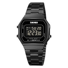 SKMEI men's digital watch black 3ATM with date and backlight