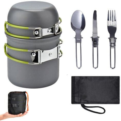Camping Cookware Set Portable Kitchen for 1-4 People