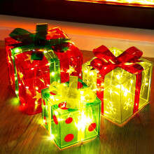 Juego de 6 cajas de regalo navideñas iluminadas con LED