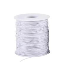 White nylon covered elastic thread 0.6 mm 50 m