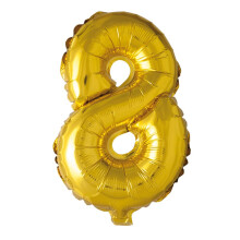 Gold Foil Balloon Number 8 41cm