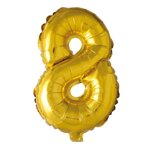Gold Foil Balloon Number 8 41cm
