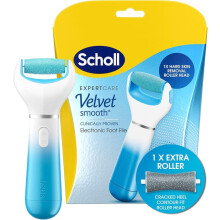 Scholl Velvet Smooth Wet & Dry Electric Foot File Blue