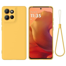 Motorola Moto G86 5G case solid yellow silicone full-cover
