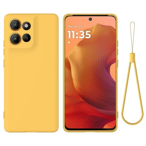 Motorola Moto G86 5G case solid yellow silicone full-cover
