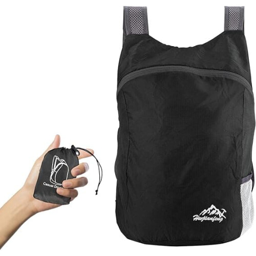 Ultralight Foldable Backpack Black 20L