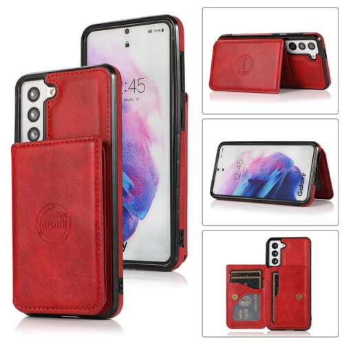 Samsung Galaxy S23 case with card holder red