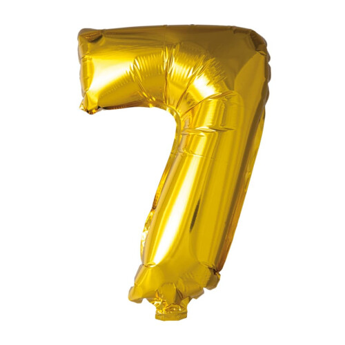 Foil Balloon Number 7 Gold Multicolor 41cm