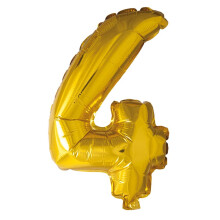 Foil Balloon Number 4 Gold Multi-Color 41cm