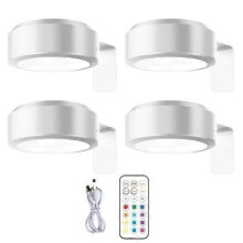 Wall Mounted Wireless Picture Light White 4 pcs
