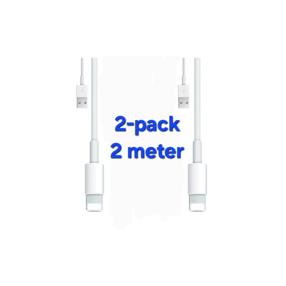 Lightning Charging Cable For Iphone 2-Pack 2 Meters White 962029406266