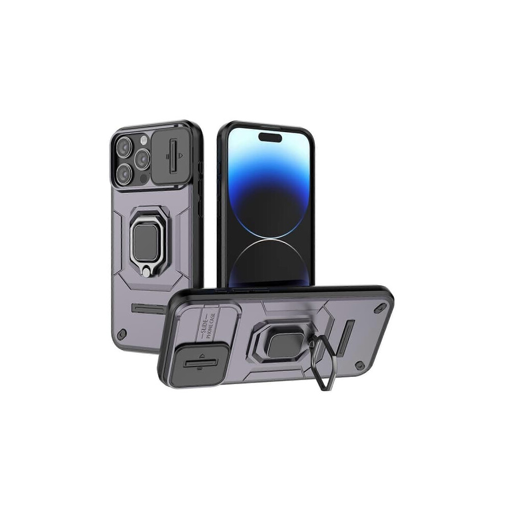 Shockproof Iphone 14 Pro Max Case Pc+Tpu With Lens Protector Gray 962029385141
