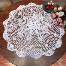nappes rondes en dentelle de coton crochetée à la main