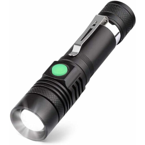 Black USB-Charged Mini Flashlight T6 LED 3 Modes