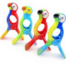 Parrot-style beach towels for sun loungers 4 pcs