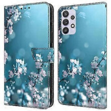 Capa de couro compatível com Samsung Galaxy A32 5G com impressão de padrão 3D, suporte, função carteira e capa tipo folio (Estilo E)