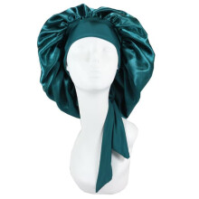 Silk Bonnet for Natural Curly Hair Green One Size