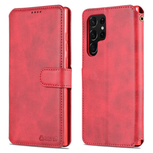 Wallet Case for Samsung Galaxy S22 Ultra Red