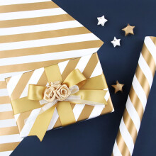 Carta da regalo natalizia a righe floreali, 19,7 x 27,6 pollici