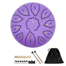 Steel Tongue Drum Outdoor 11-Tone 6 Inch Purple
