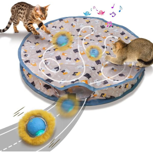 Interactive cat ball toy for quick rolling