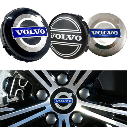 Volvo hubcaps grey 70mm 4-pack