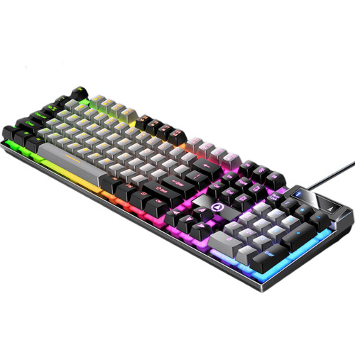 Mechanical Gaming Keyboard USB RGB Backlit Gray Black