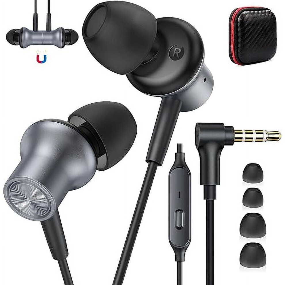 Noise Canceling Wired Earbuds 3.5Mm Jack With Mic Grey 962125942903