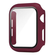 Tempered Glass and Case for Apple Watch 46mm 49mm Wine Red
