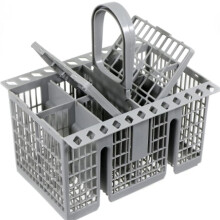 Dishwasher cutlery basket universal with removable handle