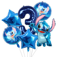 Lilo & Stitch party balloons blue 6 pcs 30 inch