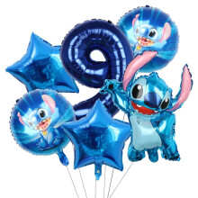 Lilo & Stitch party balloons blue 6 pcs 30 inch