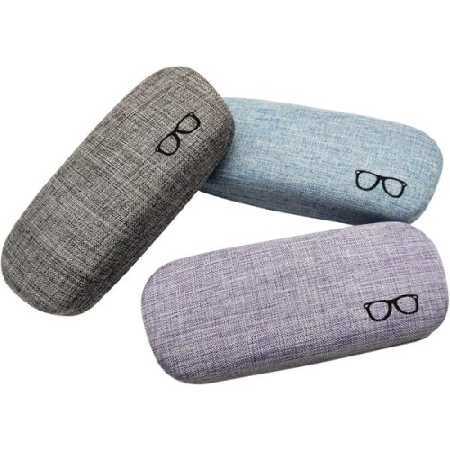 Hard Shell Glasses Case Linen Fabric Set of 3