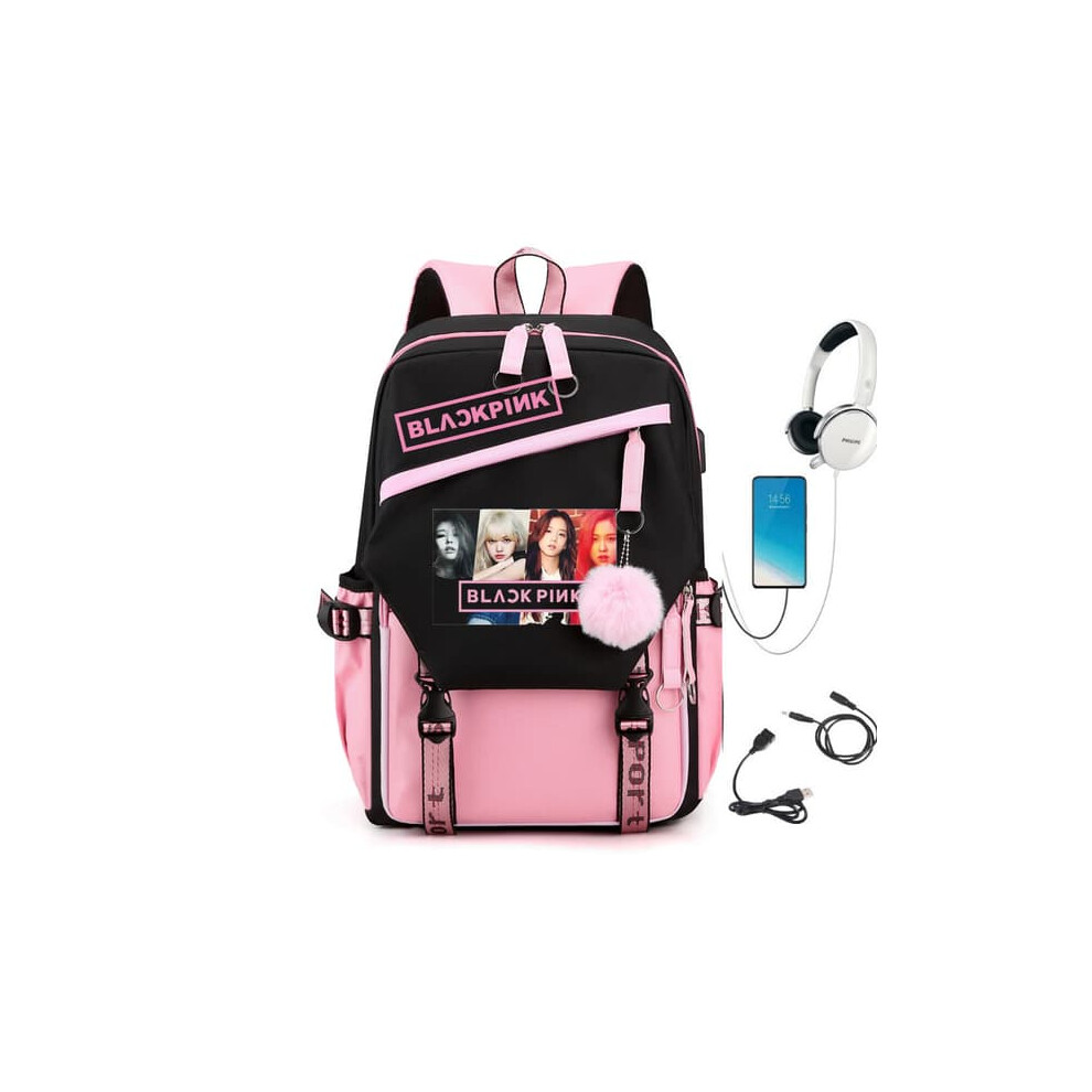 BLACKPINK backpack pink school bag for girls
