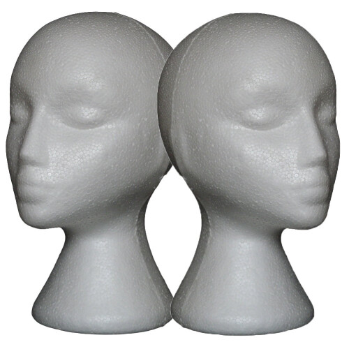 Wig Head Foam Mannequin Female 2 pcs