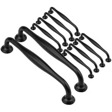 Kitchen cabinet handles black 128 mm 10-pack