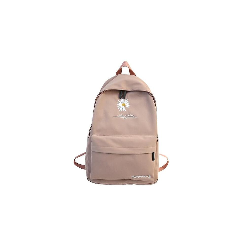 Girls' school backpack pink nylon floral design large