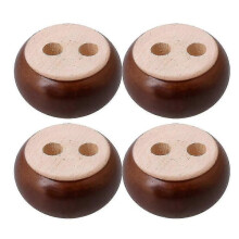 Wooden Round Flat Furniture Legs Walnut 3x7cm