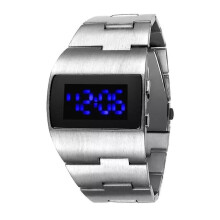LED digital watch men military sports black stainless steel